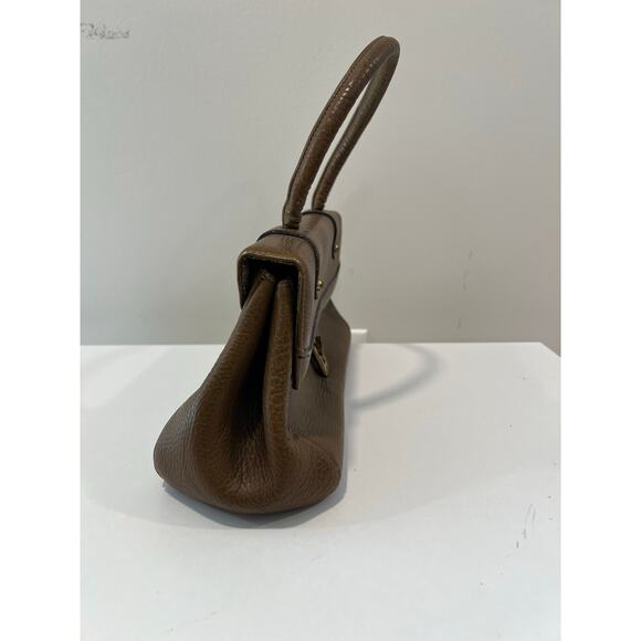 Vintage Ronay Handbag Brown Leather Gold Hardware 13” x 7” x 4.5” SG - Picture 3 of 12